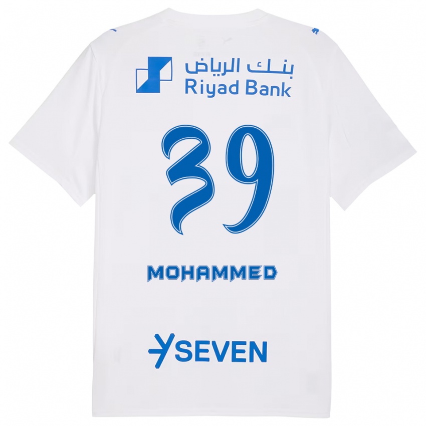 ילדים מוחמד בין באנדר בין עבדולה אל זייד #39 לבן כחול הרחק ג'רזי 2025/26 חולצה קצרה