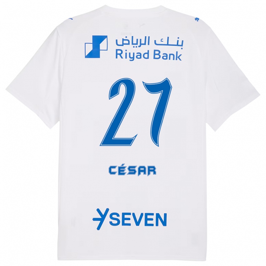 ילדים קאיו סזאר #27 לבן כחול הרחק ג'רזי 2025/26 חולצה קצרה