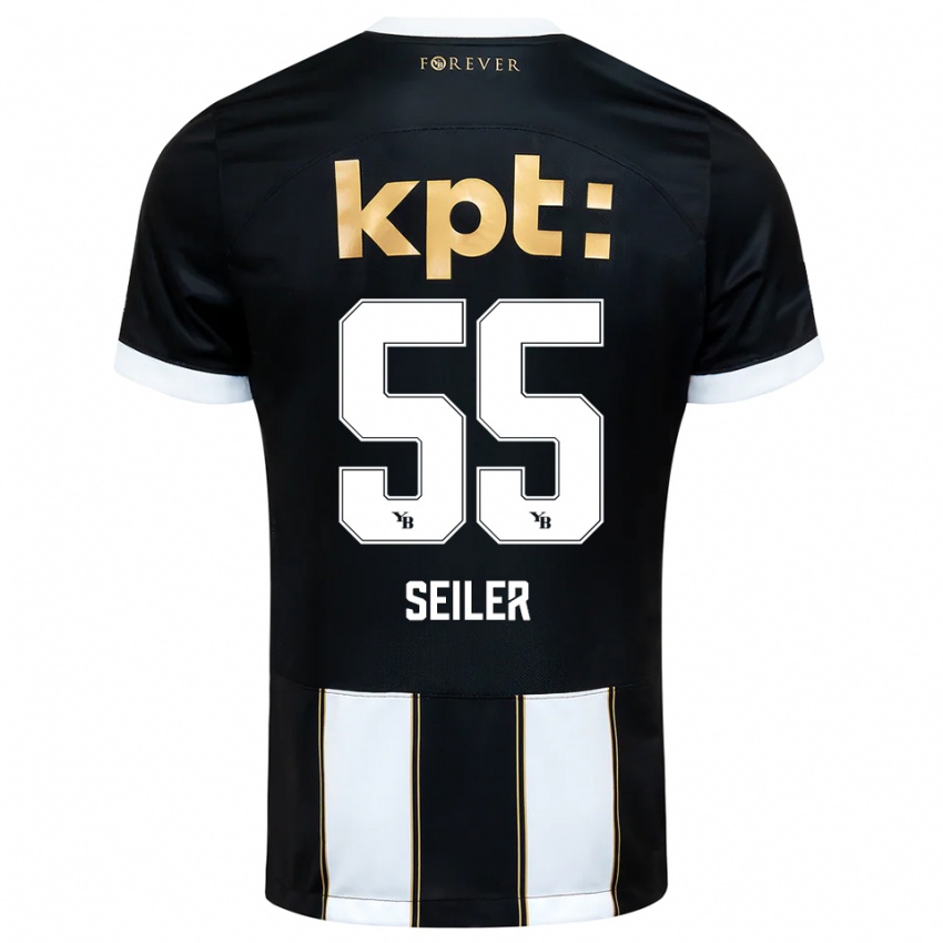 ילדים מאטס סיילר #55 שחור לבן הרחק ג'רזי 2025/26 חולצה קצרה