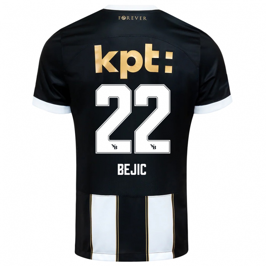 ילדים Endrit Bejic #22 שחור לבן הרחק ג'רזי 2025/26 חולצה קצרה