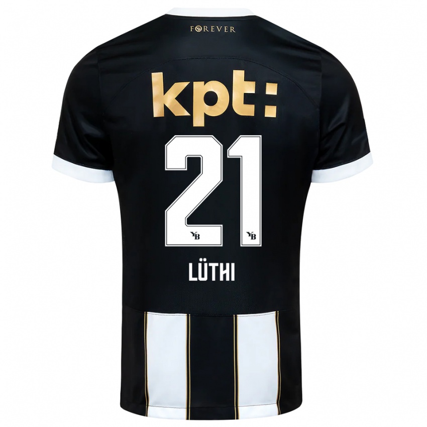 ילדים ג׳אניס לוטהי #21 שחור לבן הרחק ג'רזי 2025/26 חולצה קצרה