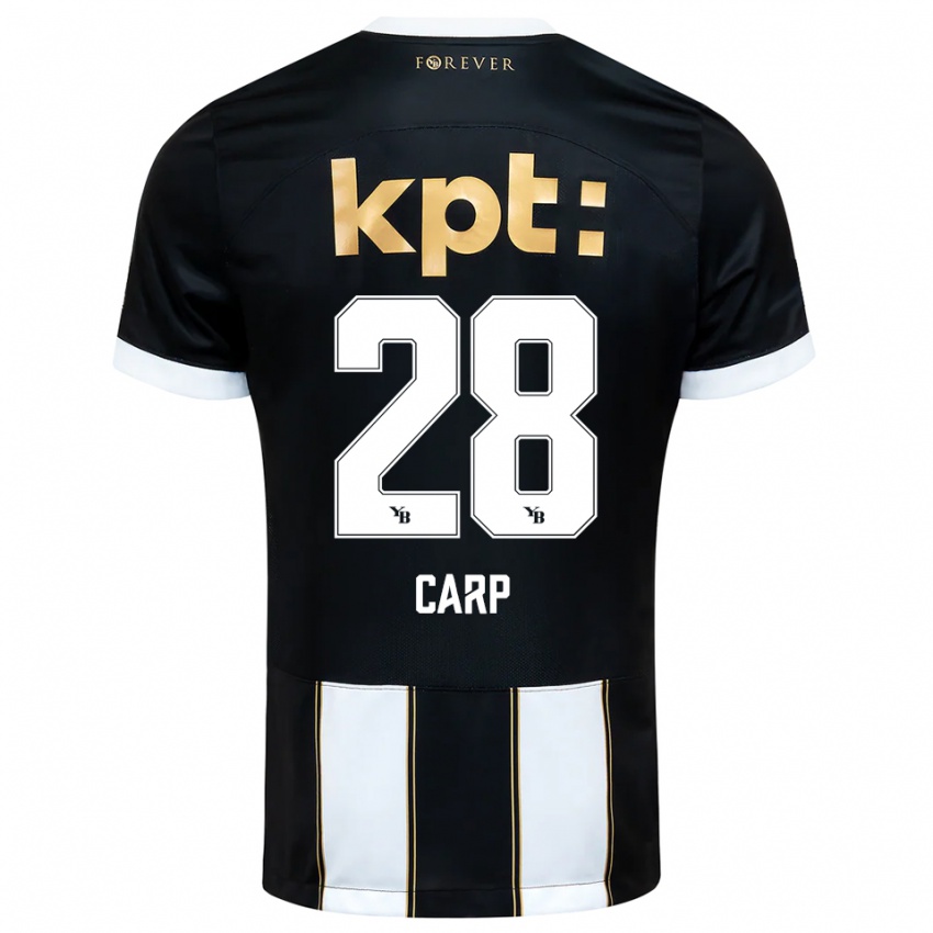 ילדים כריסטינה קארפ #28 שחור לבן הרחק ג'רזי 2025/26 חולצה קצרה