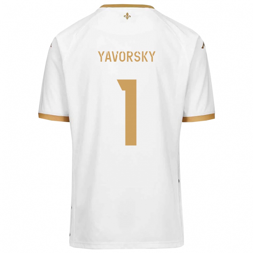 ילדים ניית׳ן יבורסקי #1 לבן זהב הרחק ג'רזי 2025/26 חולצה קצרה