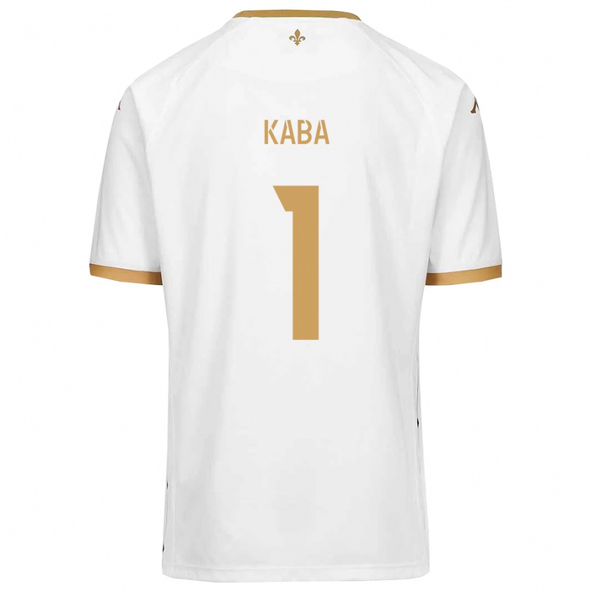 ילדים Laye Kaba #1 לבן זהב הרחק ג'רזי 2025/26 חולצה קצרה