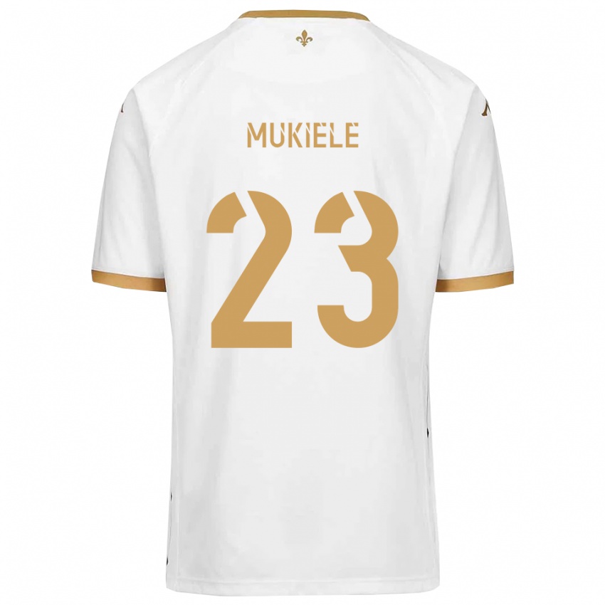 ילדים Norvin Mukiele #23 לבן זהב הרחק ג'רזי 2025/26 חולצה קצרה