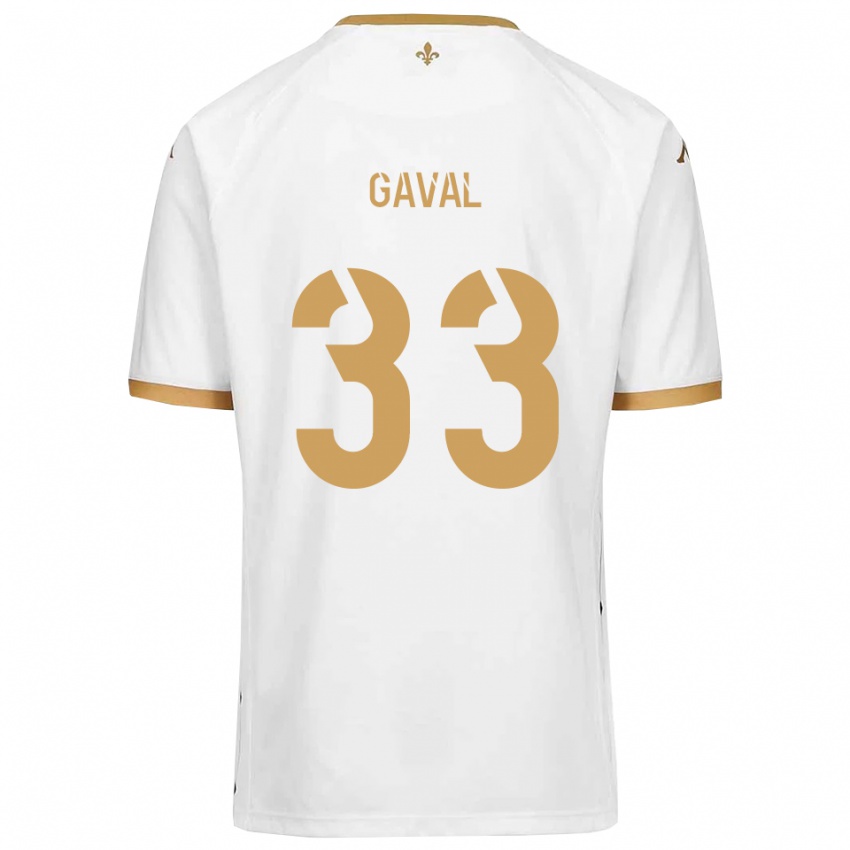 ילדים אמה גאבל #33 לבן זהב הרחק ג'רזי 2025/26 חולצה קצרה