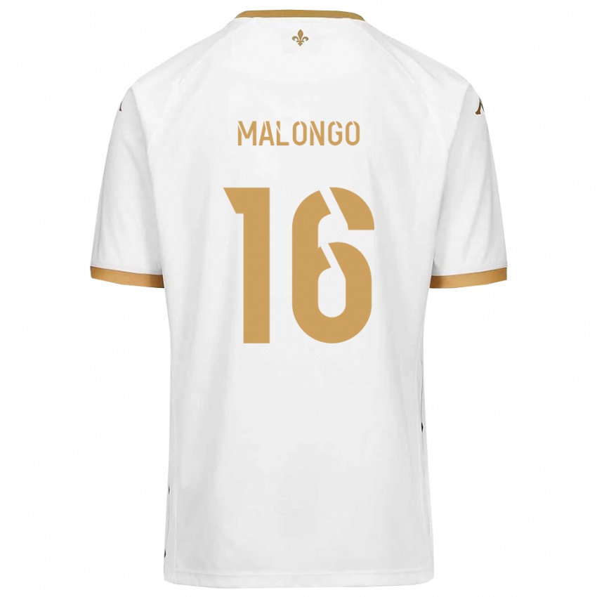 ילדים Denzel Malongo #16 לבן זהב הרחק ג'רזי 2025/26 חולצה קצרה