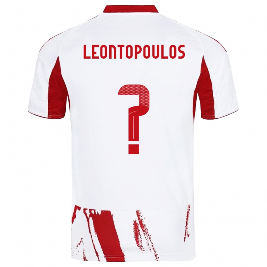 ילדים Giannis Leontopoulos #0 לבן אדום הרחק ג'רזי 2025/26 חולצה קצרה