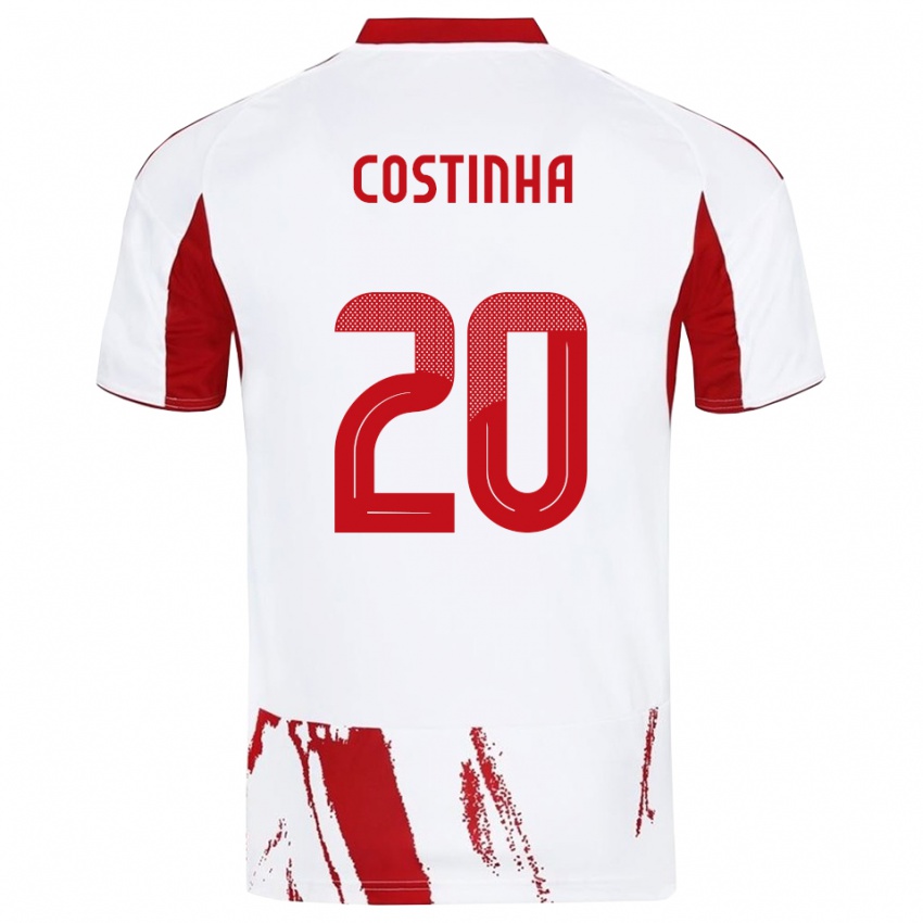 ילדים קושטיניה #20 לבן אדום הרחק ג'רזי 2025/26 חולצה קצרה