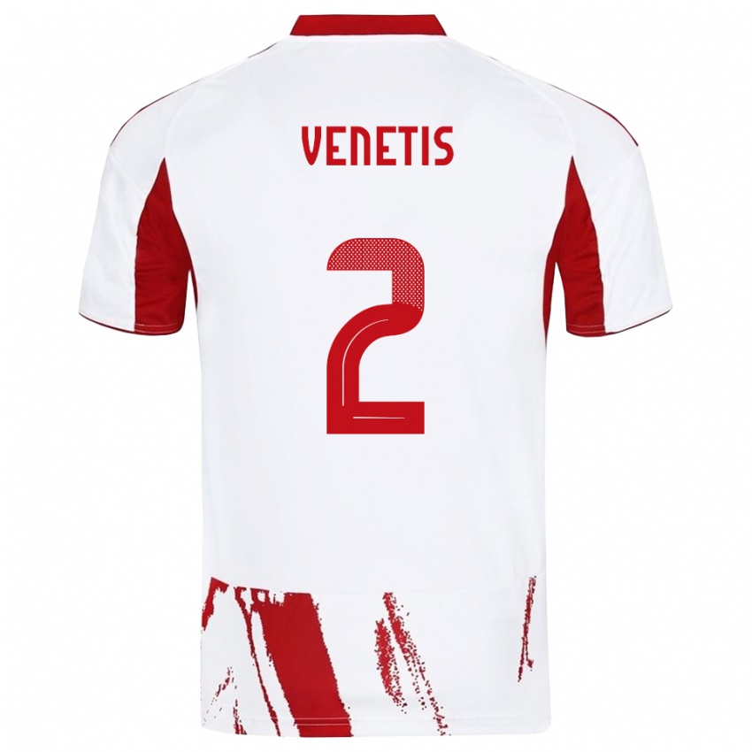 ילדים תאודורוס ונטיס #2 לבן אדום הרחק ג'רזי 2025/26 חולצה קצרה
