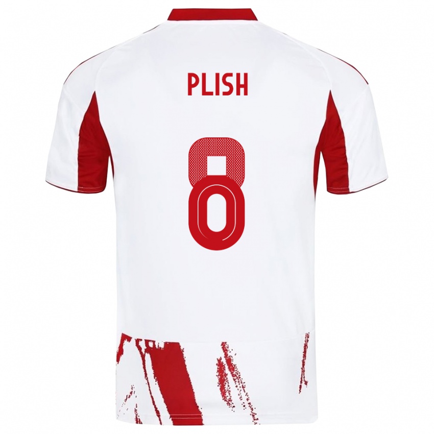 ילדים Konstantin Plish #8 לבן אדום הרחק ג'רזי 2025/26 חולצה קצרה