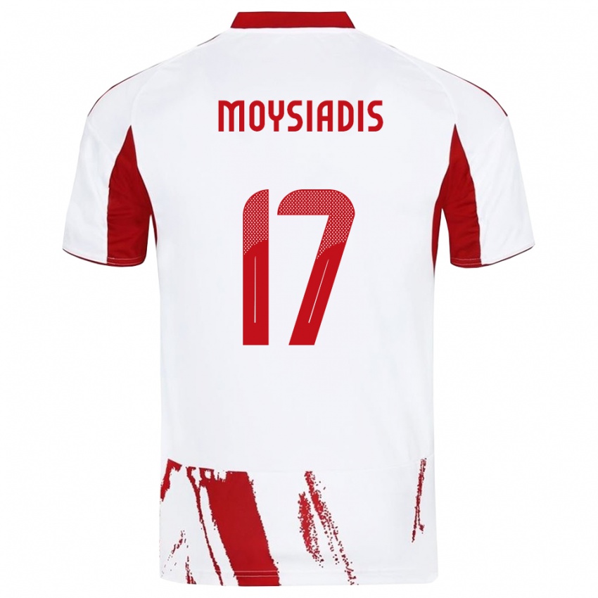 ילדים Alexandros Moysiadis #17 לבן אדום הרחק ג'רזי 2025/26 חולצה קצרה