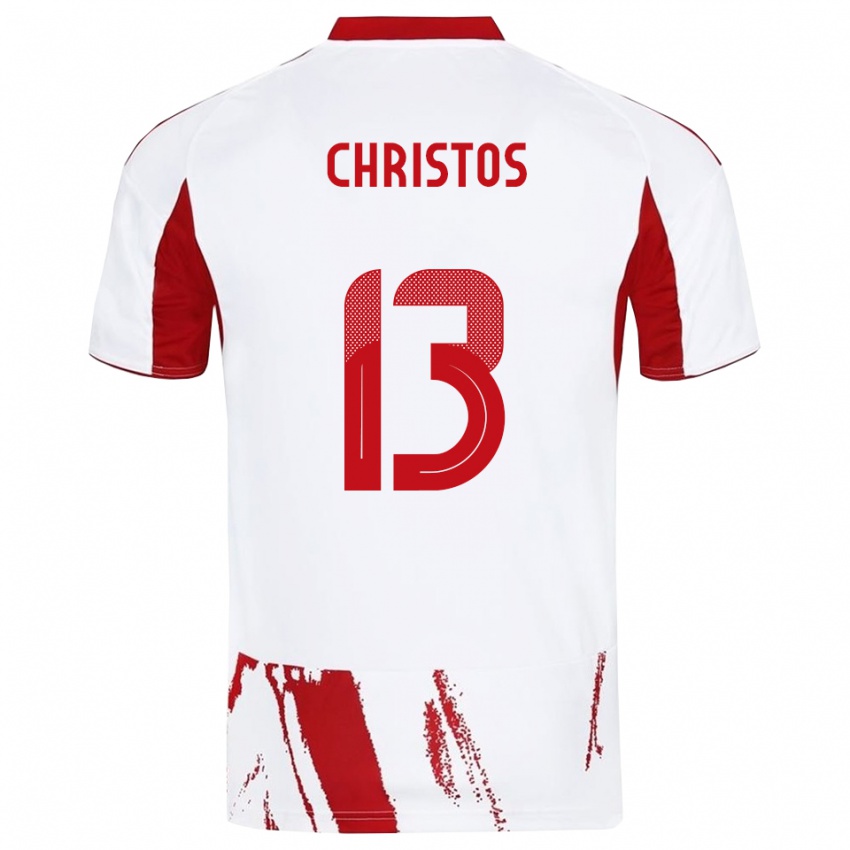 ילדים Christos Michailidis #13 לבן אדום הרחק ג'רזי 2025/26 חולצה קצרה