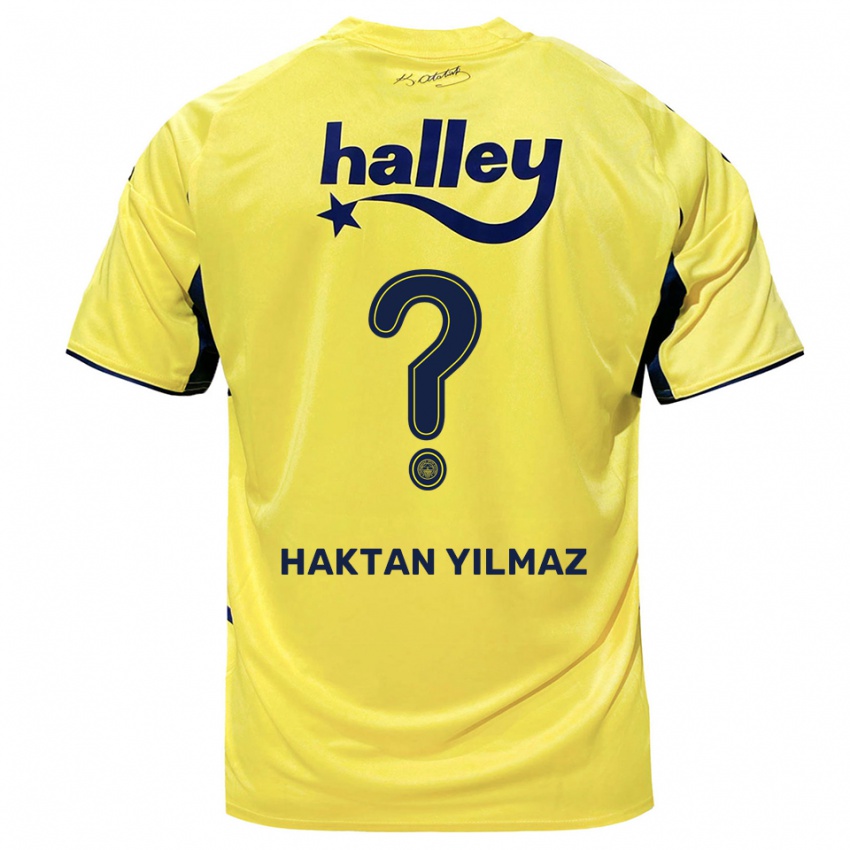 ילדים Haktan Yılmaz #0 צהוב כחול נייבי הרחק ג'רזי 2025/26 חולצה קצרה