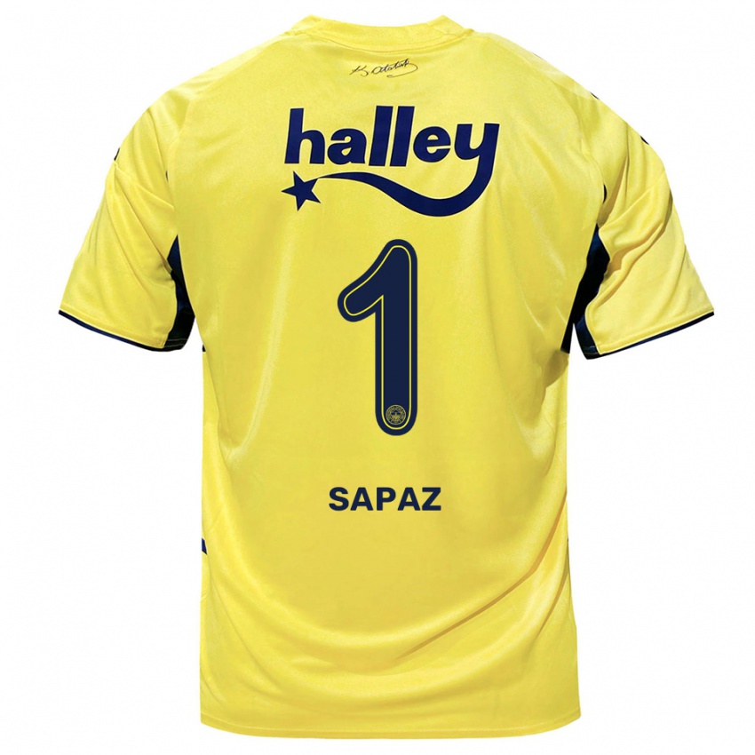 ילדים Kuzey Sapaz #1 צהוב כחול נייבי הרחק ג'רזי 2025/26 חולצה קצרה