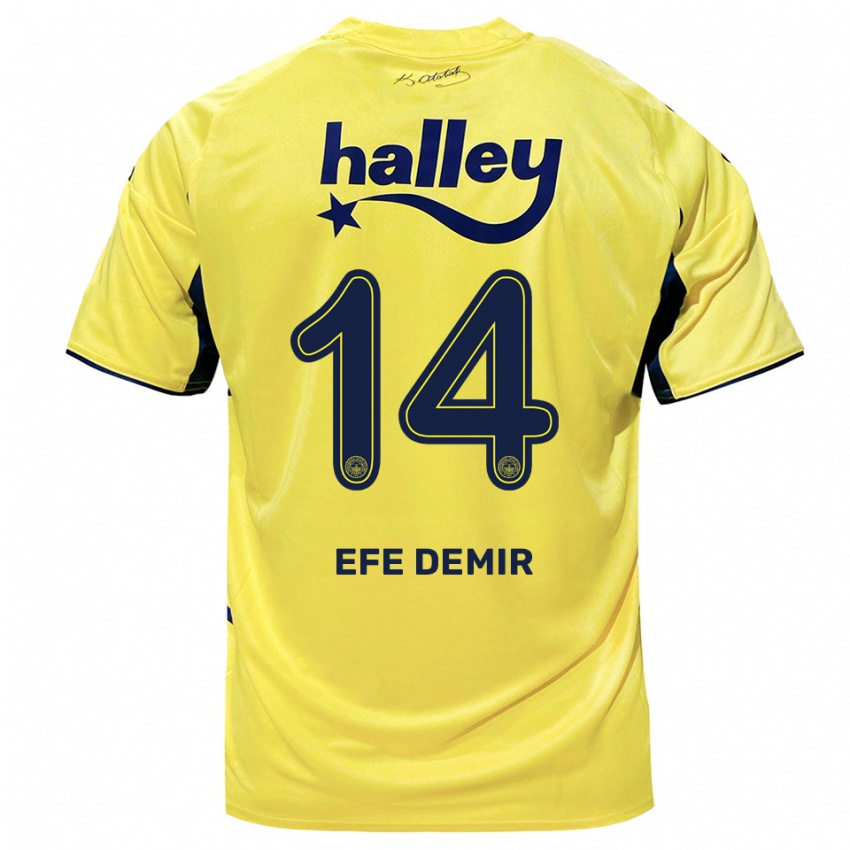 ילדים ייג׳יט אפי דמיר #14 צהוב כחול נייבי הרחק ג'רזי 2025/26 חולצה קצרה