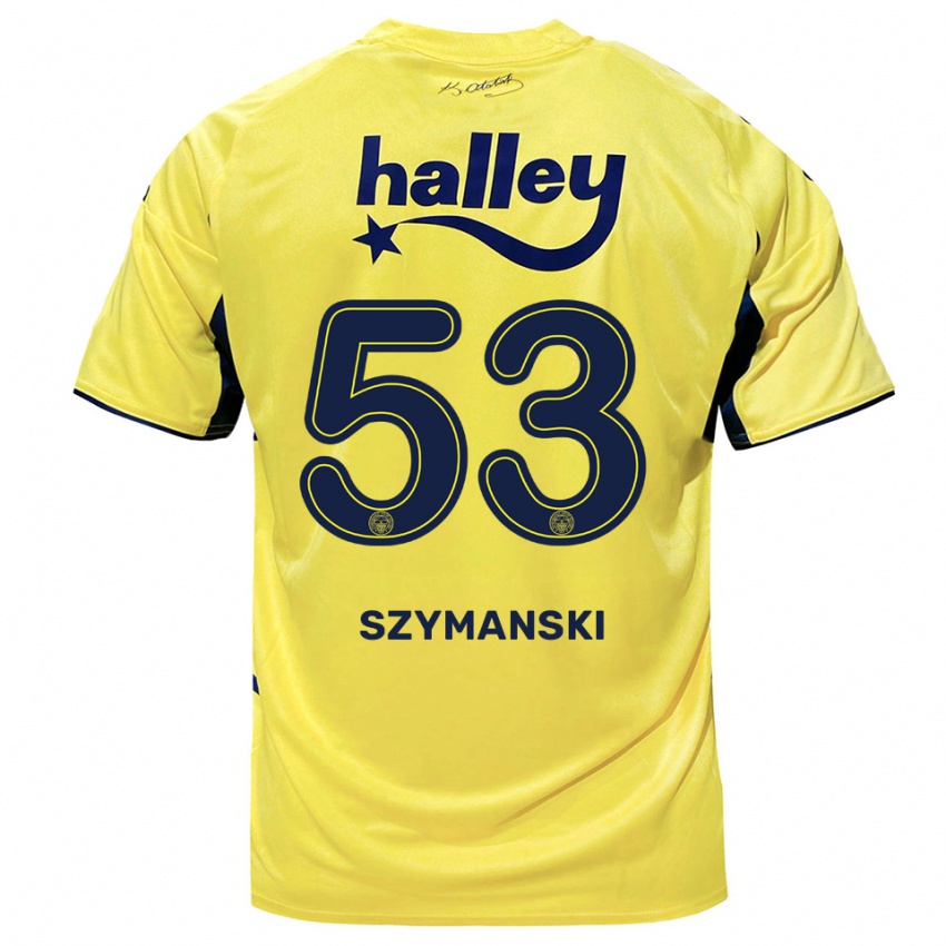 ילדים סבסטיאן שימאנסקי #53 צהוב כחול נייבי הרחק ג'רזי 2025/26 חולצה קצרה