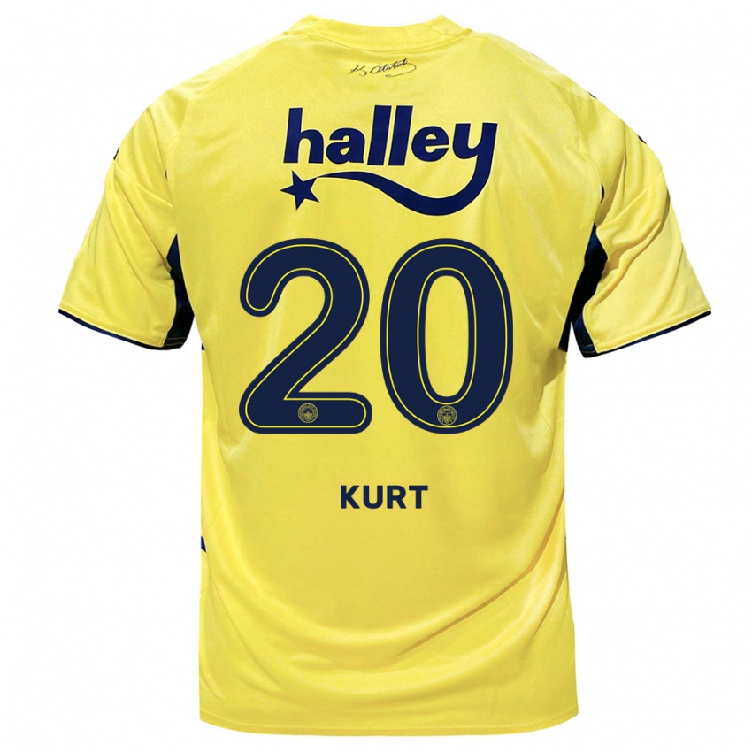 ילדים Metehan Kurt #20 צהוב כחול נייבי הרחק ג'רזי 2025/26 חולצה קצרה