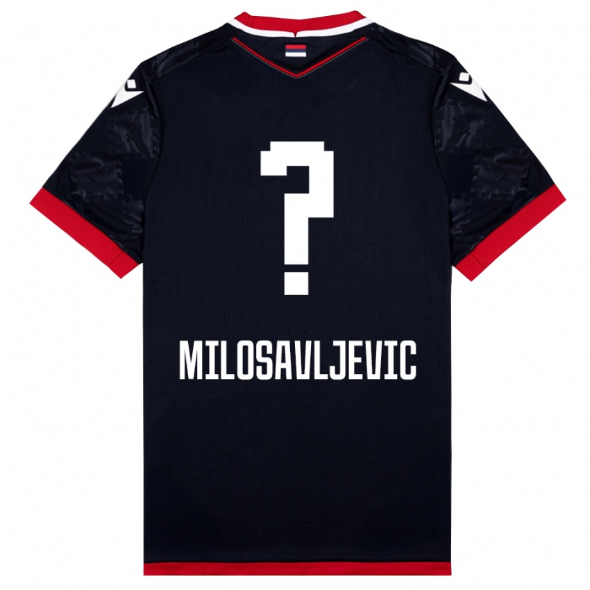 ילדים Mihajlo Milosavljevic #0 שחור אדום הרחק ג'רזי 2025/26 חולצה קצרה