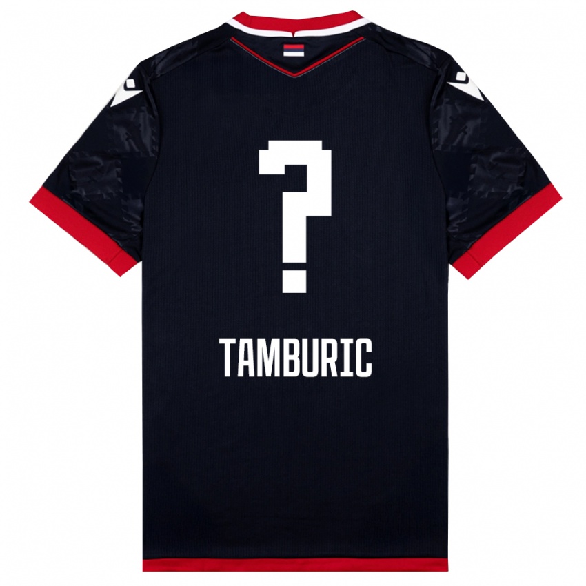 ילדים Vukasin Tamburic #0 שחור אדום הרחק ג'רזי 2025/26 חולצה קצרה