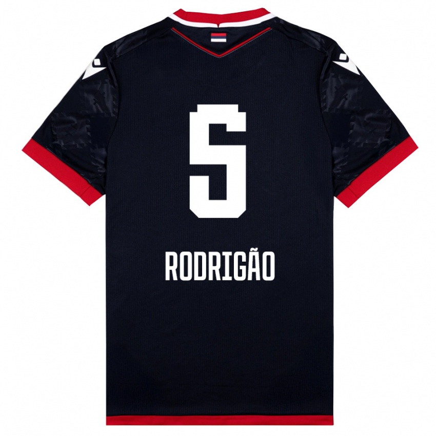 ילדים Rodrigão #5 שחור אדום הרחק ג'רזי 2025/26 חולצה קצרה