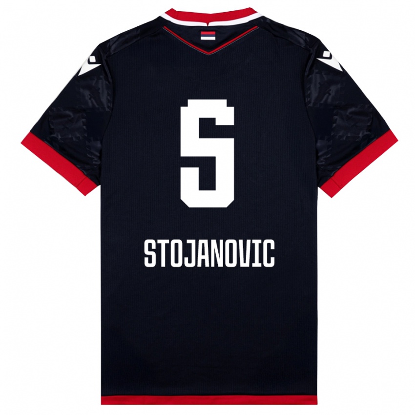 ילדים ויקטור סטויאנוביץ׳ #5 שחור אדום הרחק ג'רזי 2025/26 חולצה קצרה