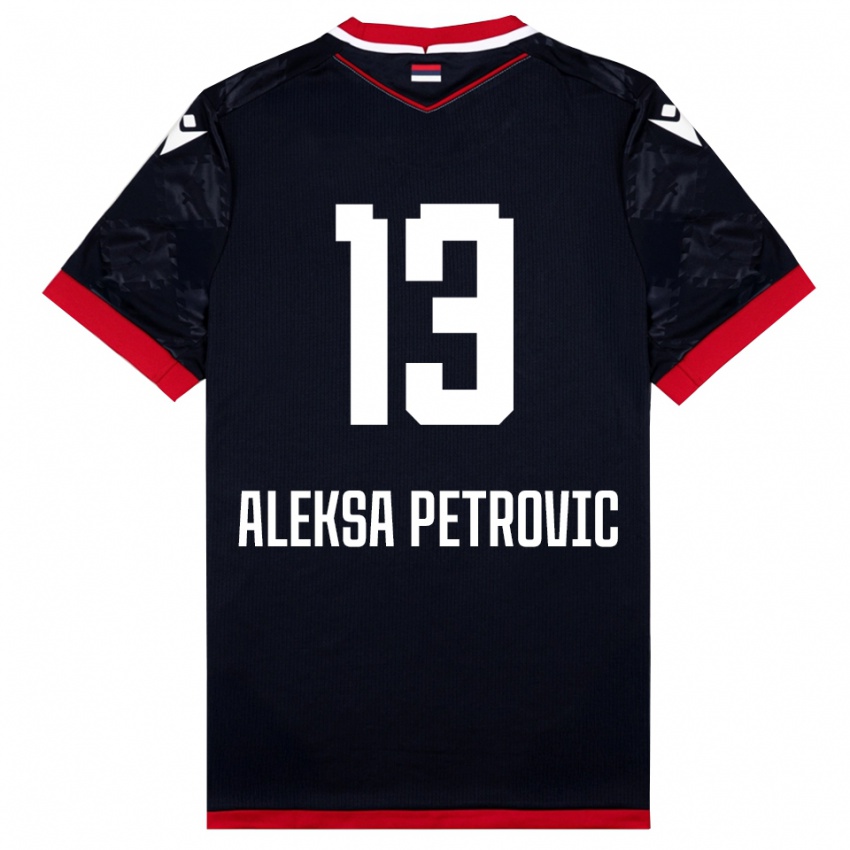 ילדים Aleksa Petrovic #13 שחור אדום הרחק ג'רזי 2025/26 חולצה קצרה