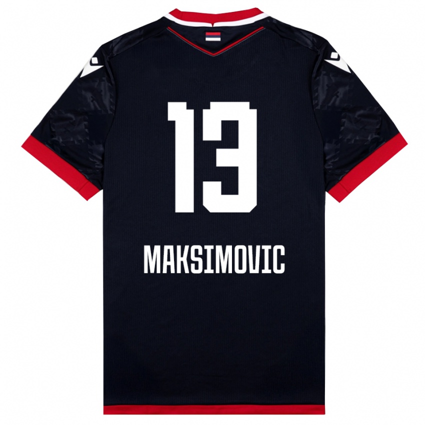 ילדים Filip Maksimovic #13 שחור אדום הרחק ג'רזי 2025/26 חולצה קצרה