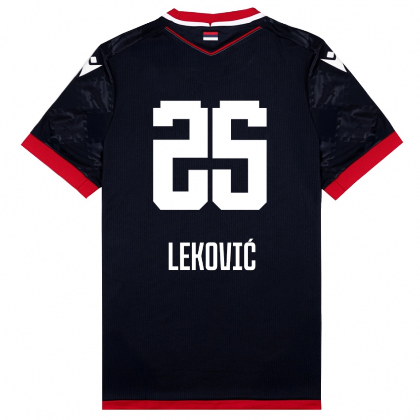 ילדים סטפן לקוביץ' #25 שחור אדום הרחק ג'רזי 2025/26 חולצה קצרה