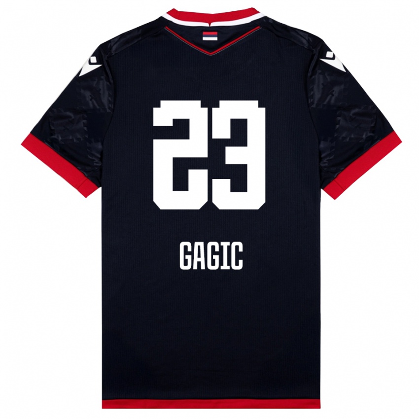 ילדים מטיה גאגיץ׳ #23 שחור אדום הרחק ג'רזי 2025/26 חולצה קצרה