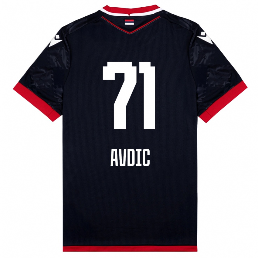 ילדים Adem Avdic #71 שחור אדום הרחק ג'רזי 2025/26 חולצה קצרה