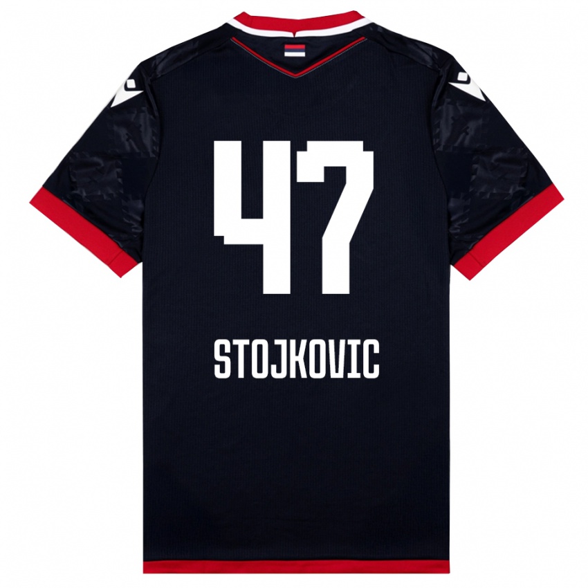 ילדים סטרהינג׳ה סטויקוביץ' #47 שחור אדום הרחק ג'רזי 2025/26 חולצה קצרה