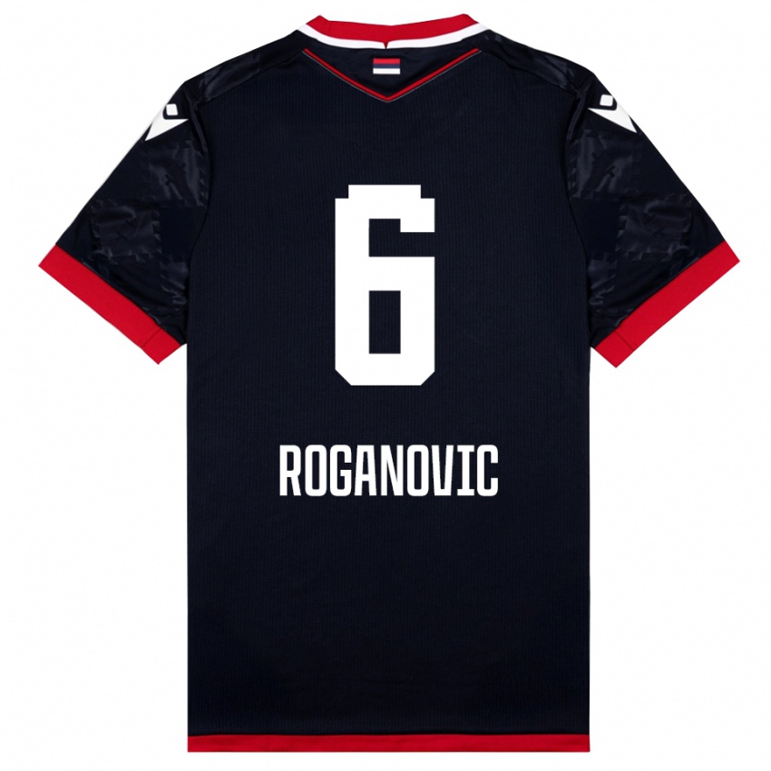 ילדים ווק רוגאנוביץ׳ #6 שחור אדום הרחק ג'רזי 2025/26 חולצה קצרה