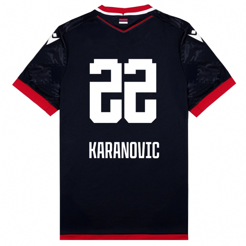 ילדים דנילו קרנוביץ׳ #22 שחור אדום הרחק ג'רזי 2025/26 חולצה קצרה