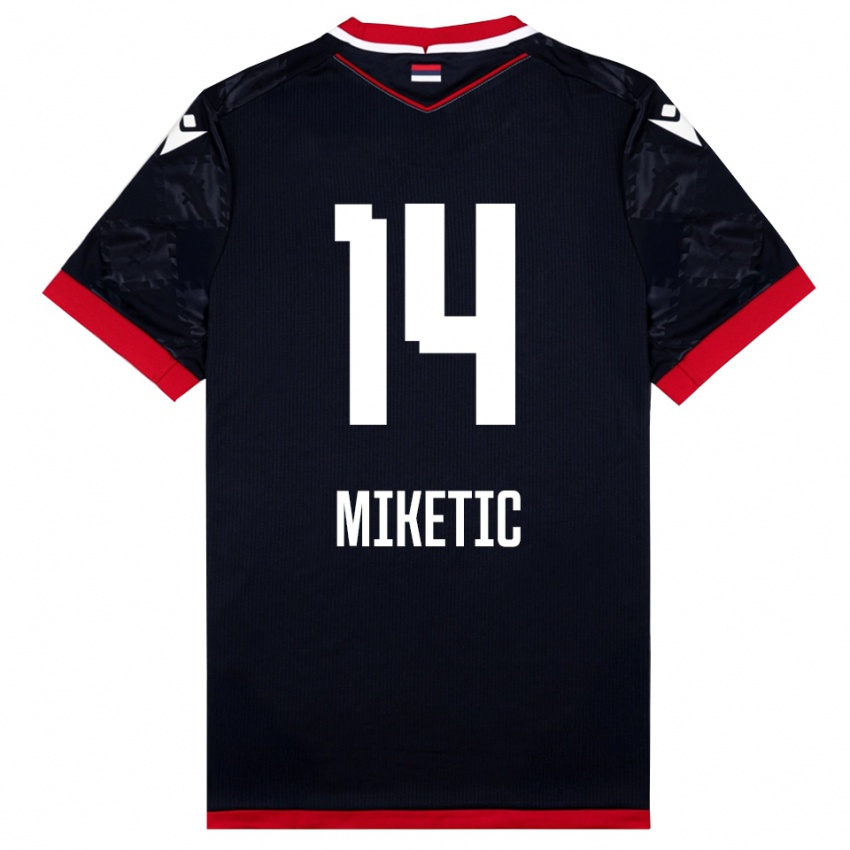 ילדים אלכסנדר מיקטיץ' #14 שחור אדום הרחק ג'רזי 2025/26 חולצה קצרה