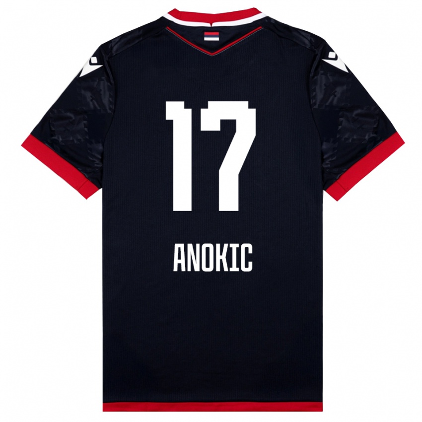 ילדים Dragan Anokic #17 שחור אדום הרחק ג'רזי 2025/26 חולצה קצרה