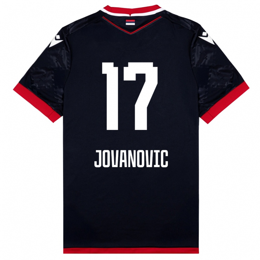 ילדים דושאן יובאנוביץ' #17 שחור אדום הרחק ג'רזי 2025/26 חולצה קצרה