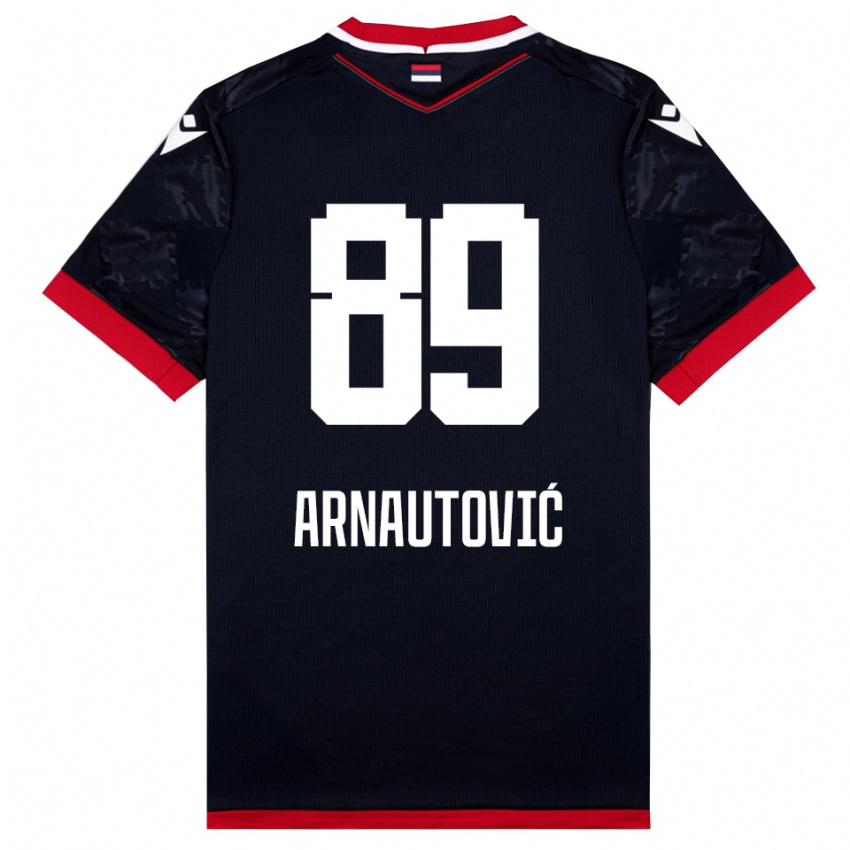 ילדים מרקו ארנאוטוביץ' #89 שחור אדום הרחק ג'רזי 2025/26 חולצה קצרה