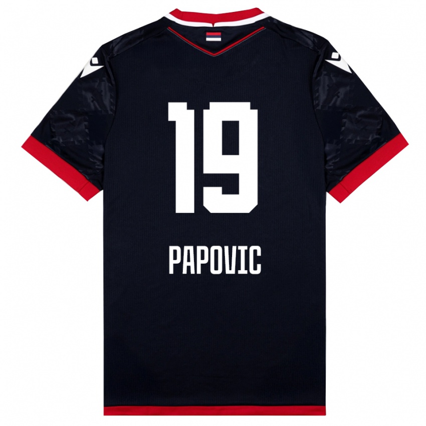 ילדים באלסה פופוביץ' #19 שחור אדום הרחק ג'רזי 2025/26 חולצה קצרה