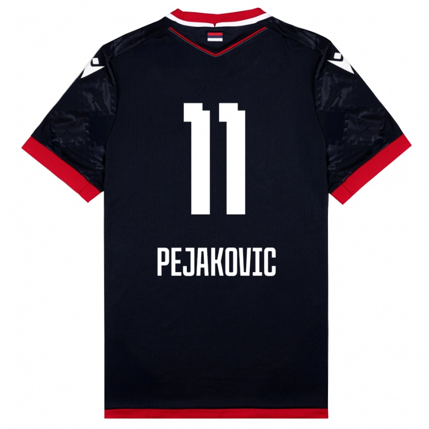 ילדים Andrija Pejakovic #11 שחור אדום הרחק ג'רזי 2025/26 חולצה קצרה