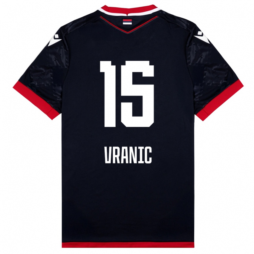 ילדים Djordje Vranic #15 שחור אדום הרחק ג'רזי 2025/26 חולצה קצרה