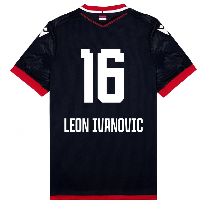 ילדים Leon Ivanovic #16 שחור אדום הרחק ג'רזי 2025/26 חולצה קצרה