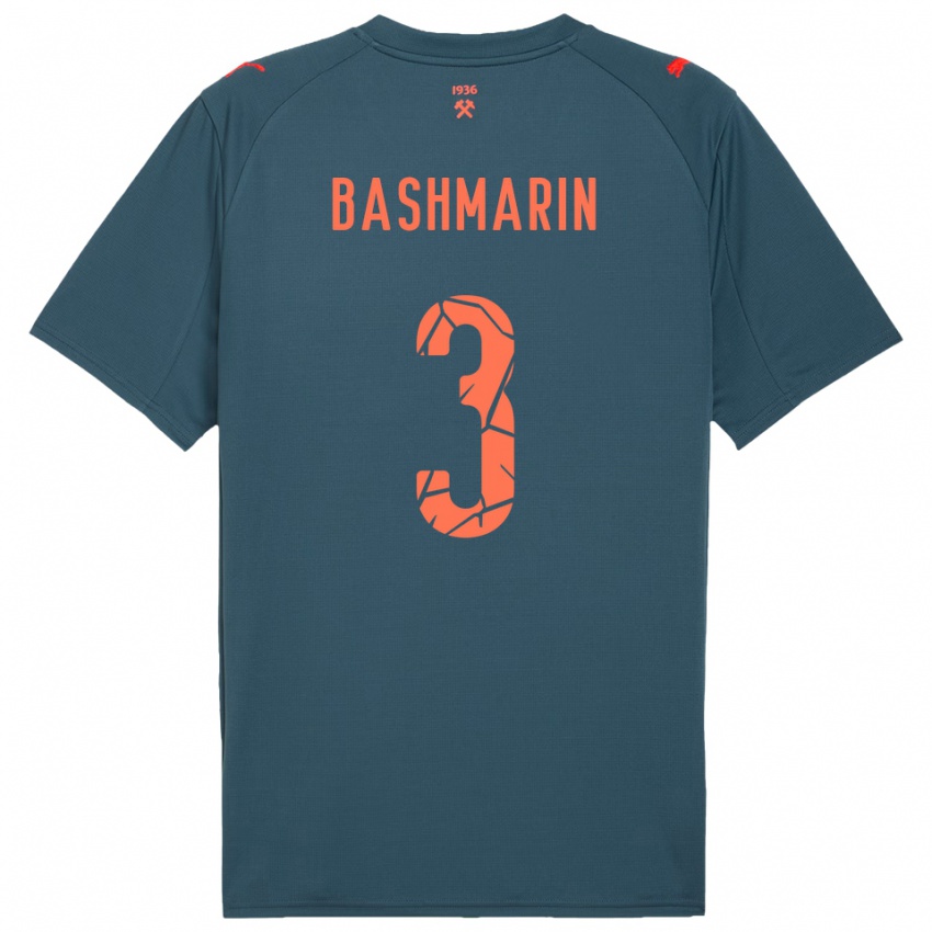 ילדים Oleksandr Bashmarin #3 כחול נייבי אדום הרחק ג'רזי 2025/26 חולצה קצרה