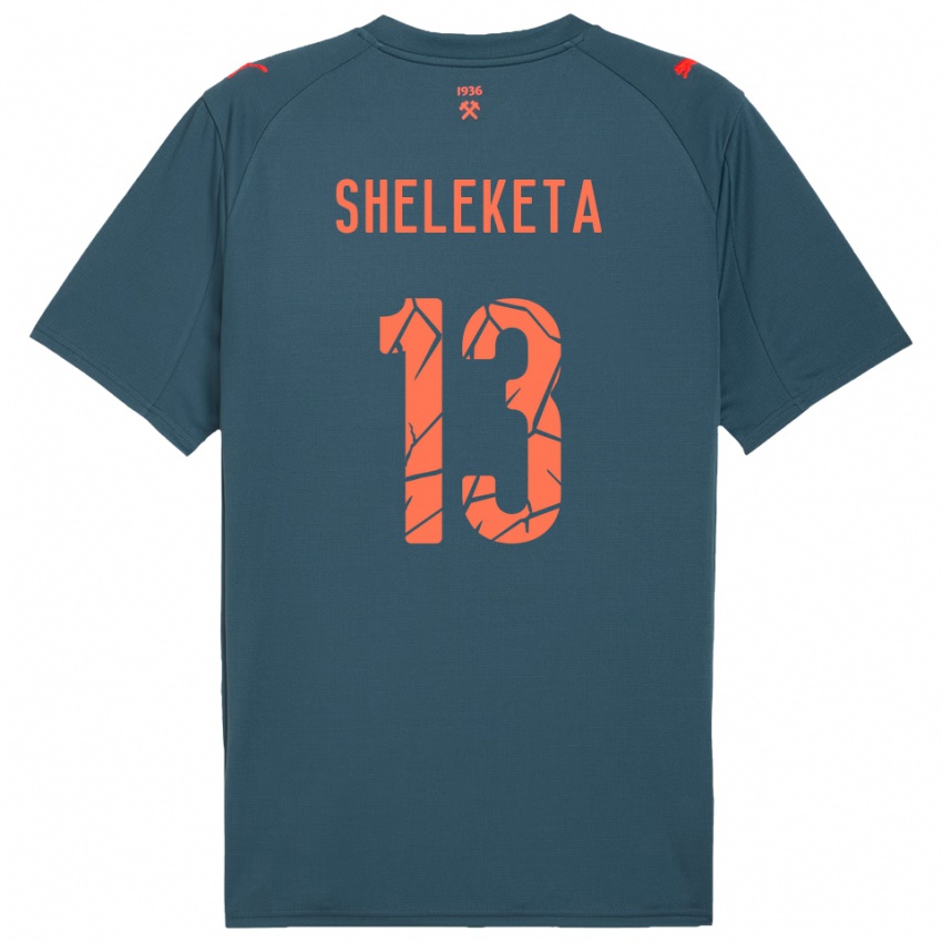 ילדים Mykyta Sheleketa #13 כחול נייבי אדום הרחק ג'רזי 2025/26 חולצה קצרה