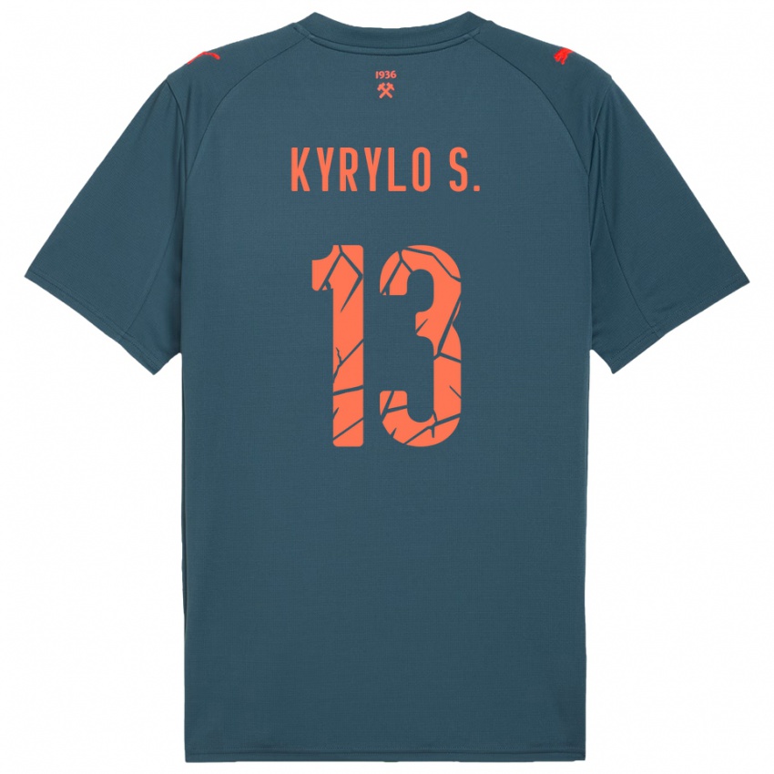 ילדים Kyrylo Savchenko #13 כחול נייבי אדום הרחק ג'רזי 2025/26 חולצה קצרה