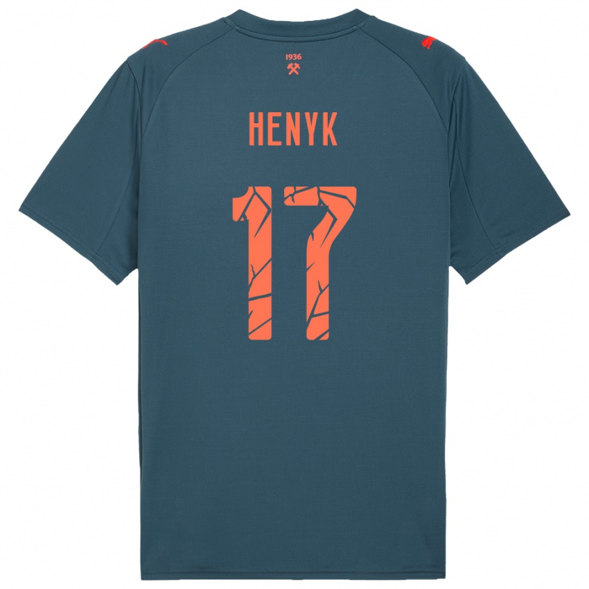 ילדים Oksana Henyk #17 כחול נייבי אדום הרחק ג'רזי 2025/26 חולצה קצרה