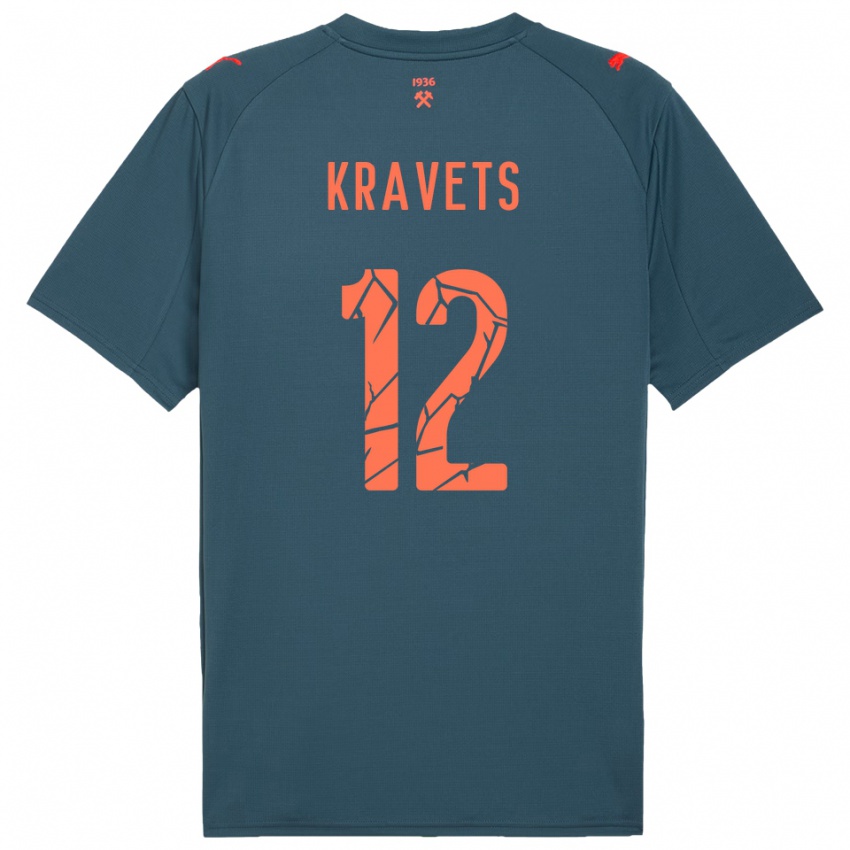 ילדים ולדיסלב קראבץ #12 כחול נייבי אדום הרחק ג'רזי 2025/26 חולצה קצרה