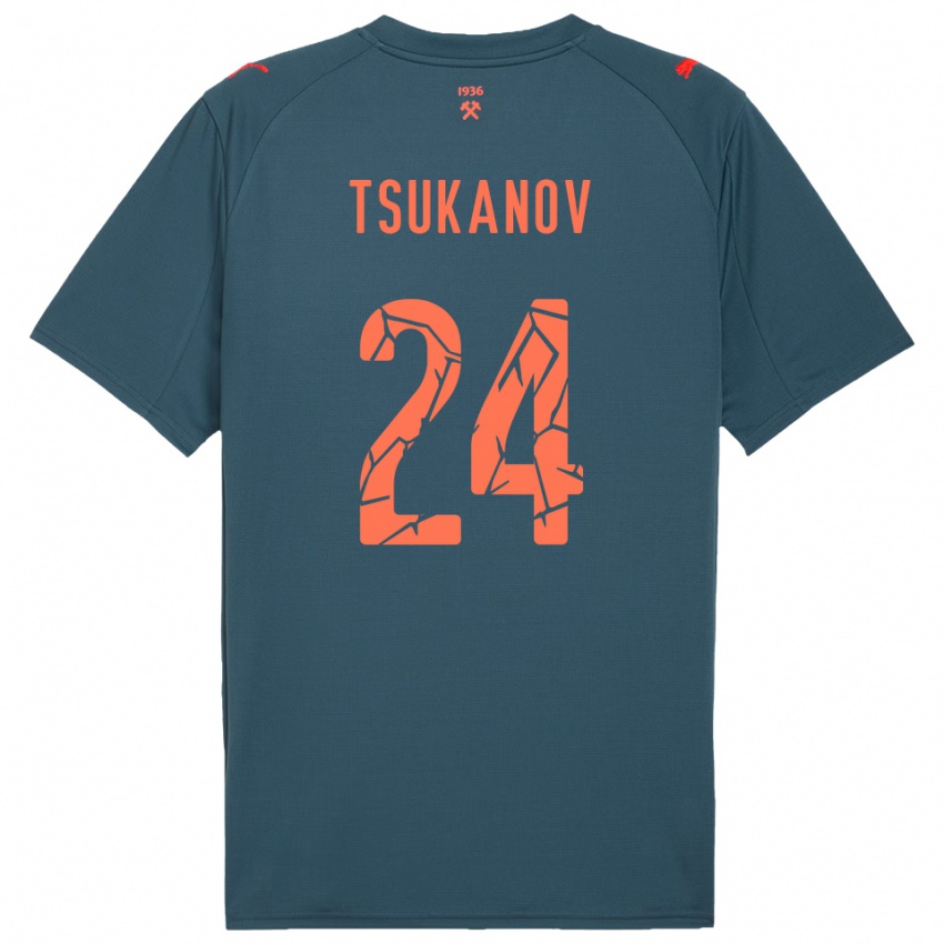 ילדים ויקטור צוקנוב #24 כחול נייבי אדום הרחק ג'רזי 2025/26 חולצה קצרה