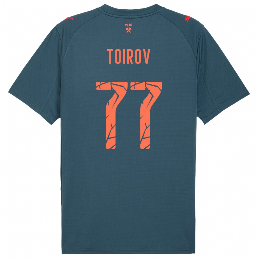 ילדים Khusrav Toirov #77 כחול נייבי אדום הרחק ג'רזי 2025/26 חולצה קצרה