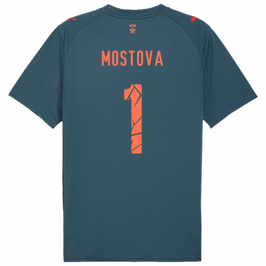 ילדים Inha Mostova #1 כחול נייבי אדום הרחק ג'רזי 2025/26 חולצה קצרה